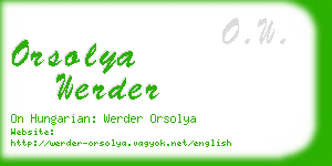 orsolya werder business card